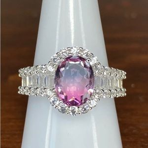 Bomb Party Sterling Club Bi-Colored pink and purple ring size 9.